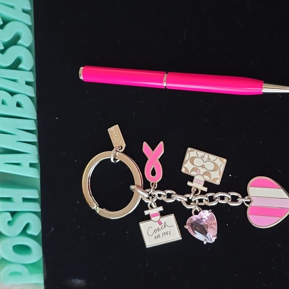 Coach Accessories - Coach Breast Cancer Awareness Keychain And  Coach pen